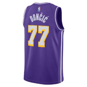 Unisex Los Angeles Lakers Luka Dončić #77 Purple Swingman Jersey - Statement Edition - Cancha Kits