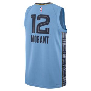 Unisex Memphis Grizzlies Grizzlies Ja Morant #12 Light Blue Swingman Jersey - Statement Edition - Cancha Kits