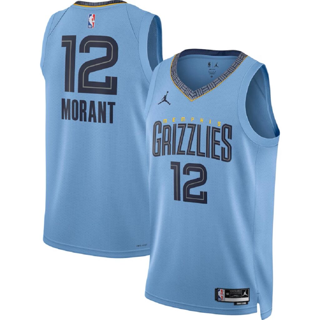 Unisex Memphis Grizzlies Grizzlies Ja Morant #12 Light Blue Swingman Jersey – Statement Edition - Cancha Kits
