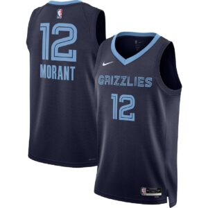 Unisex  Memphis Grizzlies Grizzlies Ja Morant #12 Navy Swingman Jersey - Icon Edition - Cancha Kits