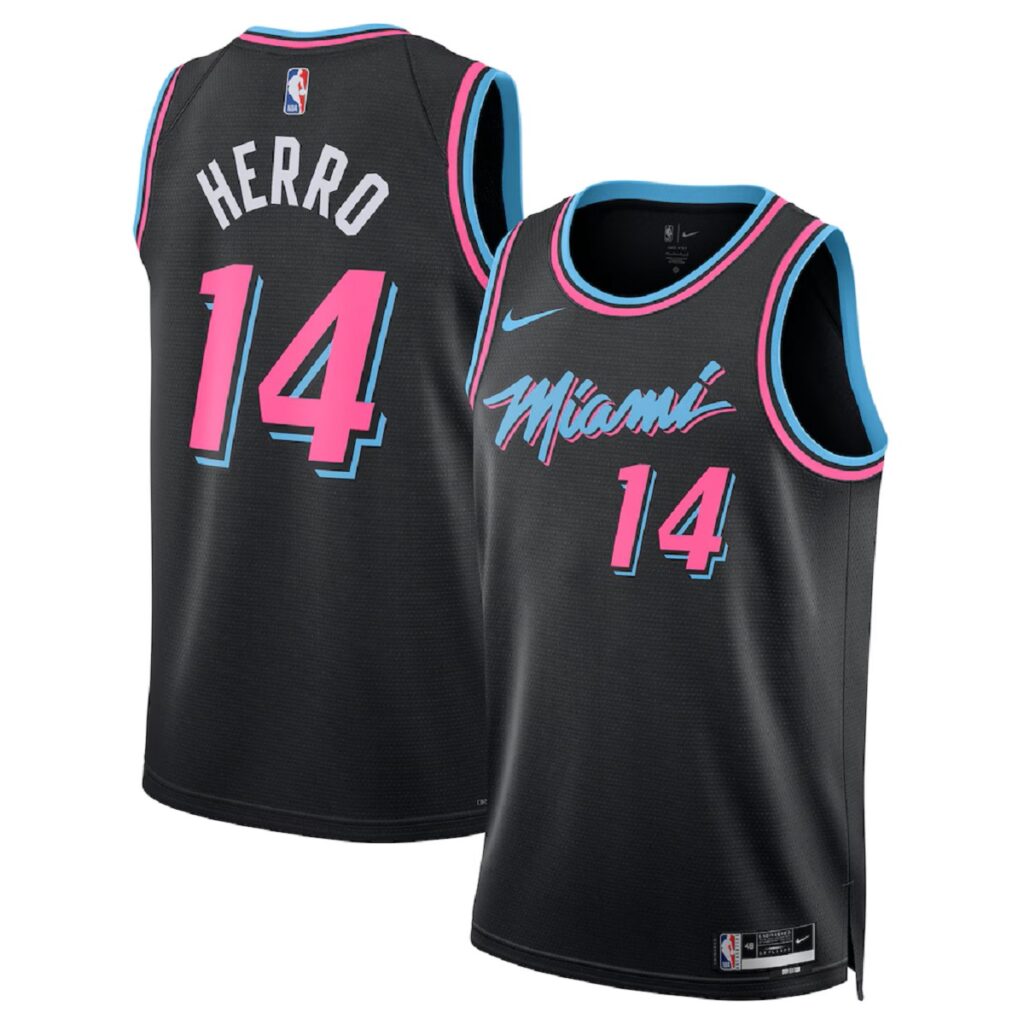 Unisex Miami Heat Tyler Herro #14 Black Swingman Jersey 2025/26 – City Edition - Cancha Kits