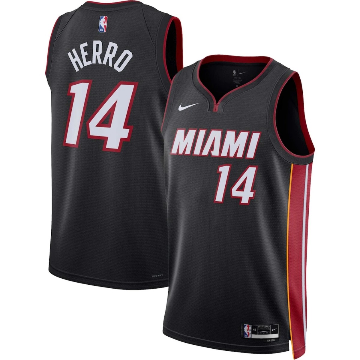 Unisex Miami Heat Tyler Herro #14 Black Swingman Jersey - Icon Edition — NBA Special Edition