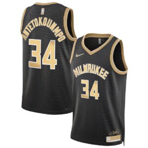 Unisex Milwaukee Bucks Giannis Antetokounmpo #34 Black Select Series Swingman Jersey - Cancha Kits