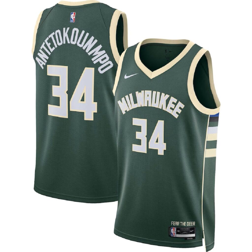 Unisex Milwaukee Bucks Giannis Antetokounmpo #34 Hunter Green Swingman Jersey – Icon Edition - Cancha Kits