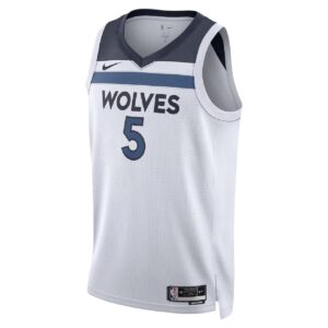 Unisex Minnesota Timberwolves Anthony Edwards #5 White Swingman Jersey - Association Edition - Cancha Kits