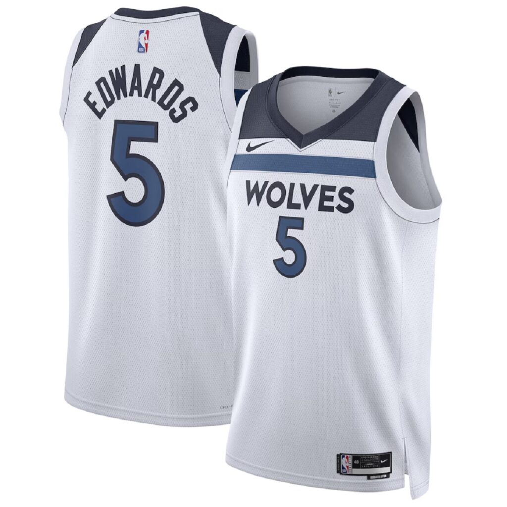 Unisex Minnesota Timberwolves Anthony Edwards #5 White Swingman Jersey – Association Edition - Cancha Kits