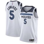 Unisex Minnesota Timberwolves Anthony Edwards #5 White Swingman Jersey – Association Edition