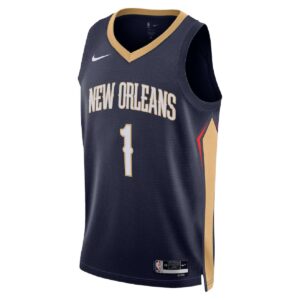 Unisex New Orleans Pelicans Zion Williamson #1 Navy Swingman Jersey - Icon Edition - Cancha Kits