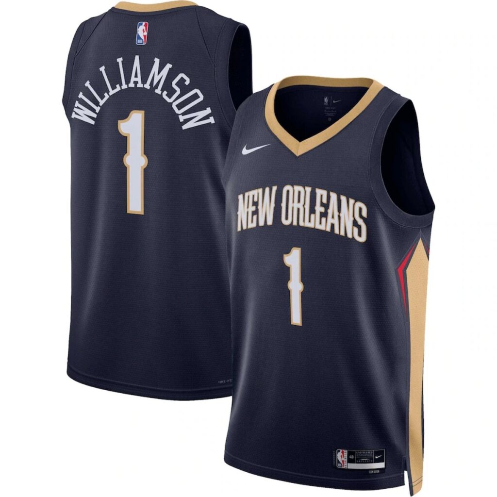 Unisex New Orleans Pelicans Zion Williamson #1 Navy Swingman Jersey – Icon Edition - Cancha Kits