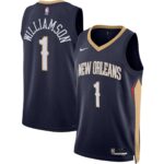 Unisex New Orleans Pelicans Zion Williamson #1 Navy Swingman Jersey – Icon Edition