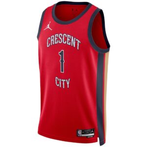 Unisex New Orleans Pelicans Zion Williamson #1 Red Swingman Jersey - Statement Edition - Cancha Kits