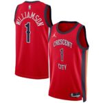 Unisex New Orleans Pelicans Zion Williamson #1 Red Swingman Jersey – Statement Edition