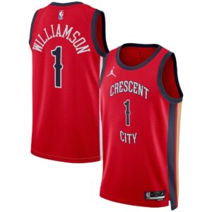 Unisex New Orleans Pelicans Zion Williamson #1 Red Swingman Jersey - Statement Edition - Cancha Kits