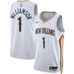 Unisex New Orleans Pelicans Zion Williamson #1 White Swingman Jersey – Association Edition