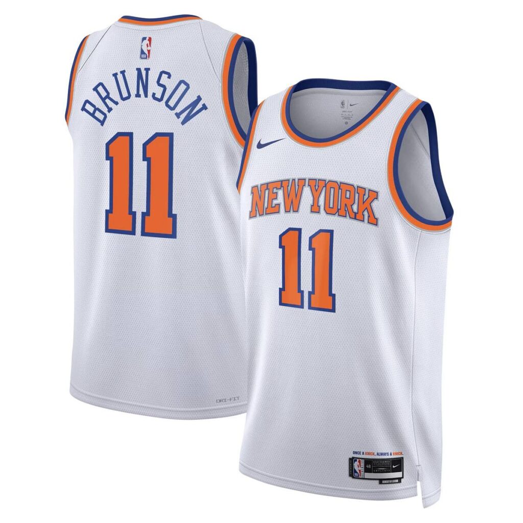 Unisex New York Knicks Jalen Brunson #11 White Swingman Jersey – Association Edition - Cancha Kits