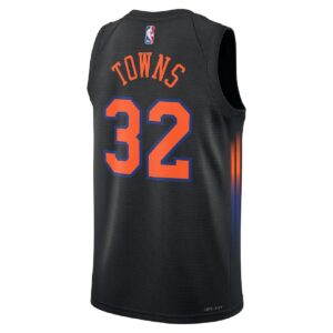 Unisex New York Knicks Karl-Anthony Towns #32 Black Swingman Jersey - Statement Edition - Cancha Kits
