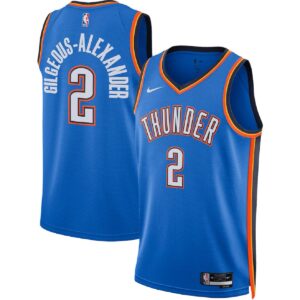 Unisex Oklahoma City Thunder Shai Gilgeous-Alexander #2 Blue Swingman Jersey - Icon Edition - Cancha Kits