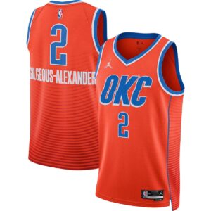 Unisex Oklahoma City Thunder Shai Gilgeous-Alexander #2 Red Swingman Jersey - Statement Edition - Cancha Kits