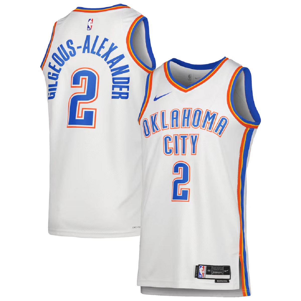 Unisex Oklahoma City Thunder Shai Gilgeous-Alexander #2 White Swingman Jersey - Association Edition — NBA Other