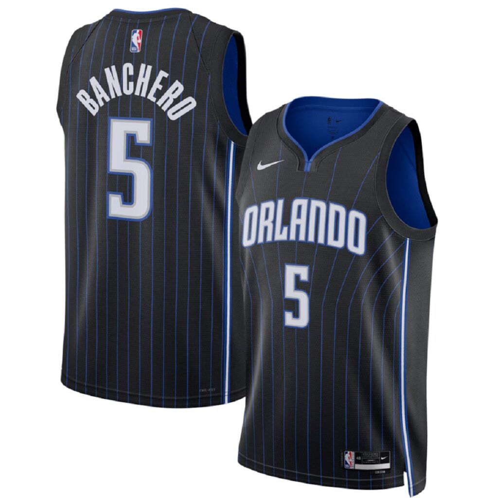 Unisex  Orlando Magic Paolo Banchero #5 Black Swingman Jersey – Icon Edition - Cancha Kits