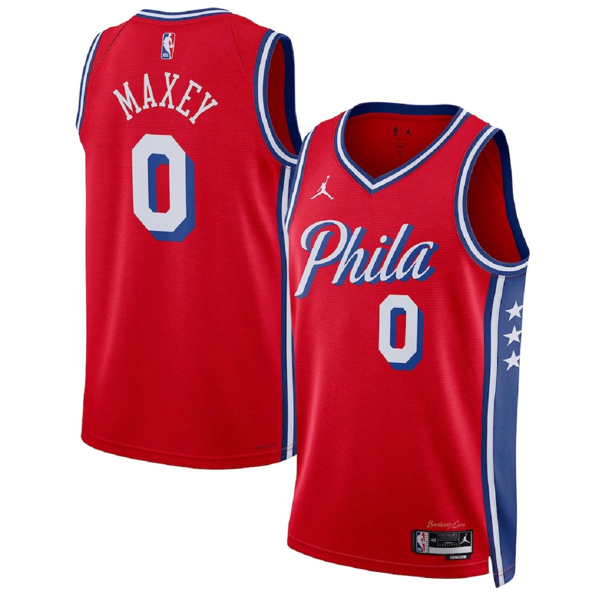 Unisex Philadelphia 76ers Tyrese Maxey #0 Red Swingman Jersey - Statement Edition — NBA Other