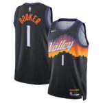Unisex Phoenix Suns Devin Booker #1 Black Swingman Jersey 2025/26 – City Edition