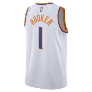 Unisex Phoenix Suns Devin Booker #1 White Swingman Jersey - Association Edition - Cancha Kits