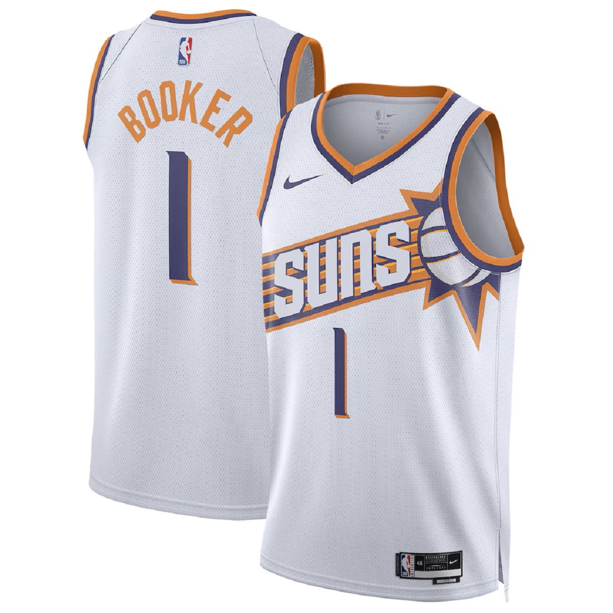 Unisex Phoenix Suns Devin Booker #1 White Swingman Jersey - Association Edition — NBA Other