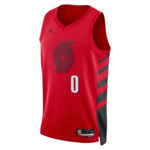 Unisex Portland Trail Blazers Damian Lillard #0 Red Swingman Jersey - Statement Edition - Cancha Kits