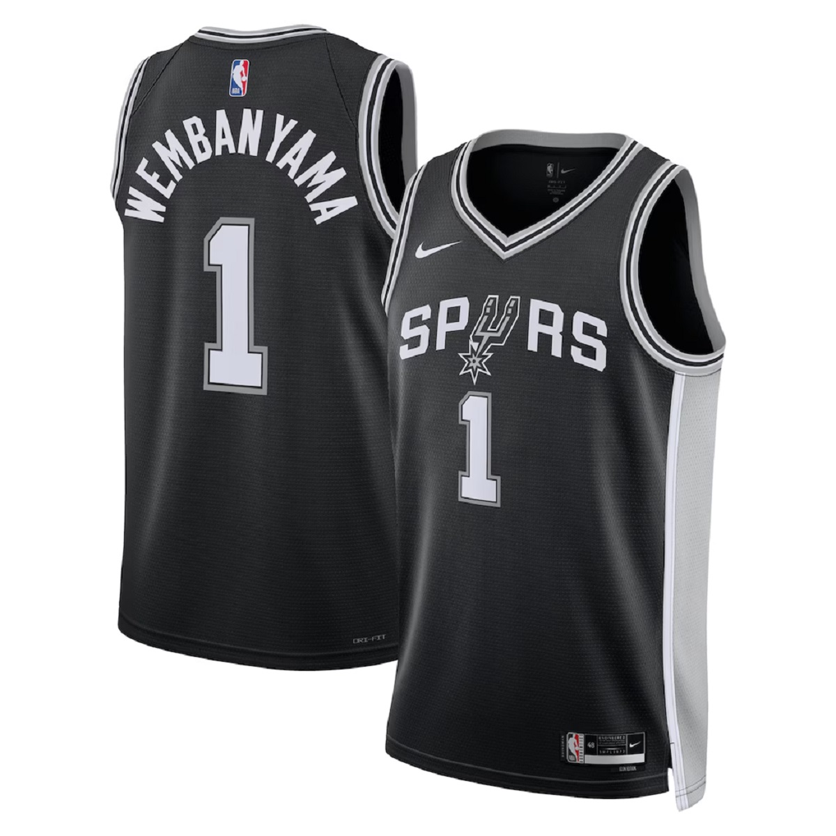 Unisex San Antonio Spurs Victor Wembanyama #1 Black Swingman Jersey - Icon Edition — NBA Special Edition
