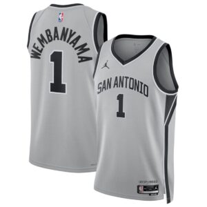 Unisex San Antonio Spurs Victor Wembanyama #1 Silver Swingman Jersey - Statement Edition - Cancha Kits