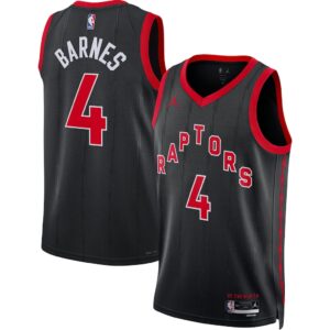 Unisex  Toronto Raptors Scottie Barnes #4 Black Swingman Jersey - Statement Edition - Cancha Kits