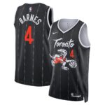 Unisex Toronto Raptors Scottie Barnes #4 Nike Black 2025/26 Swingman Jersey – City Edition