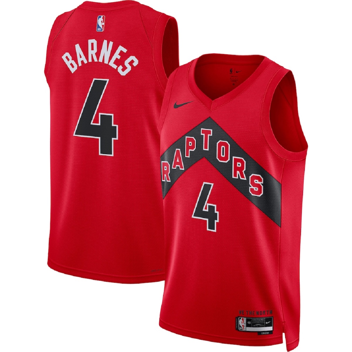 Unisex Toronto Raptors Scottie Barnes #4 Red Swingman Jersey - Statement Edition — NBA Other