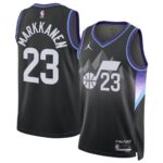 Unisex Utah Jazz Lauri Markkanen #23 Black Swingman Jersey – Statement Edition