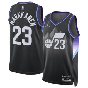 Unisex Utah Jazz Lauri Markkanen #23 Black Swingman Jersey - Statement Edition - Cancha Kits