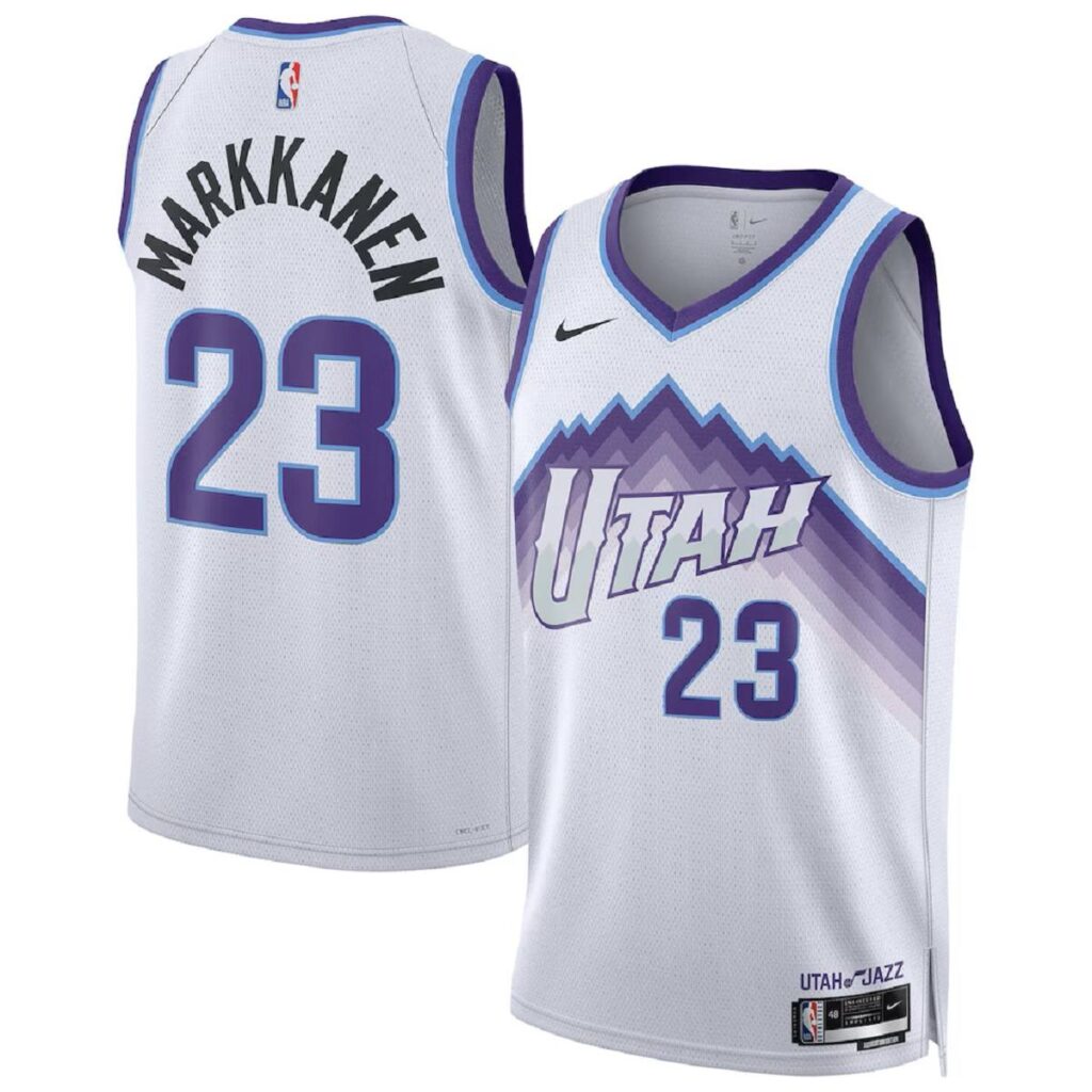 Unisex Utah Jazz Lauri Markkanen #23 White Swingman Jersey – Association Edition - Cancha Kits