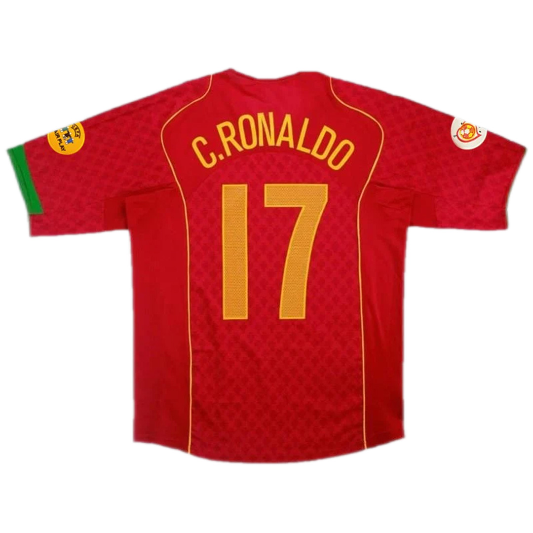 C.Ronaldo #17 Retro Portugal Home Jersey Euro 2004 — Portugal Home 2004