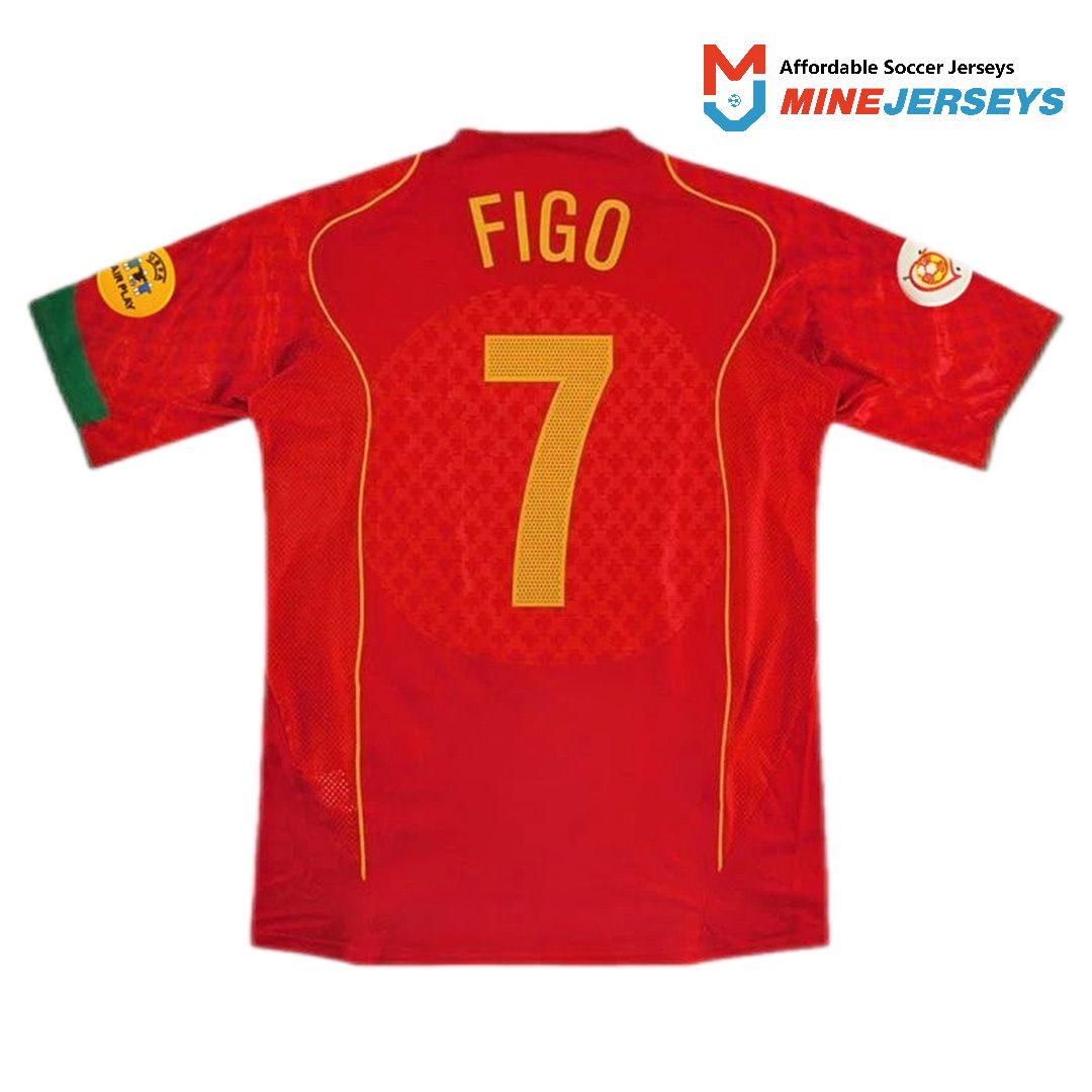 Figo #7 Retro Portugal Home Jersey Euro 2004 — Portugal Home 2004