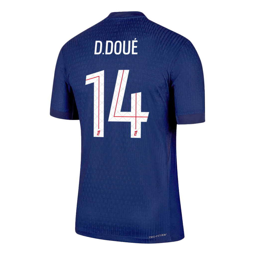 D.DOUÉ #14 PSG Home Match Jersey Player Version 2025/26 - Cancha Kits