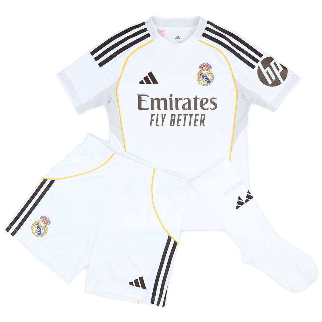 Kids Real Madrid Home Jersey Full Kit 2025/26 — Real Madrid Home 2025/26