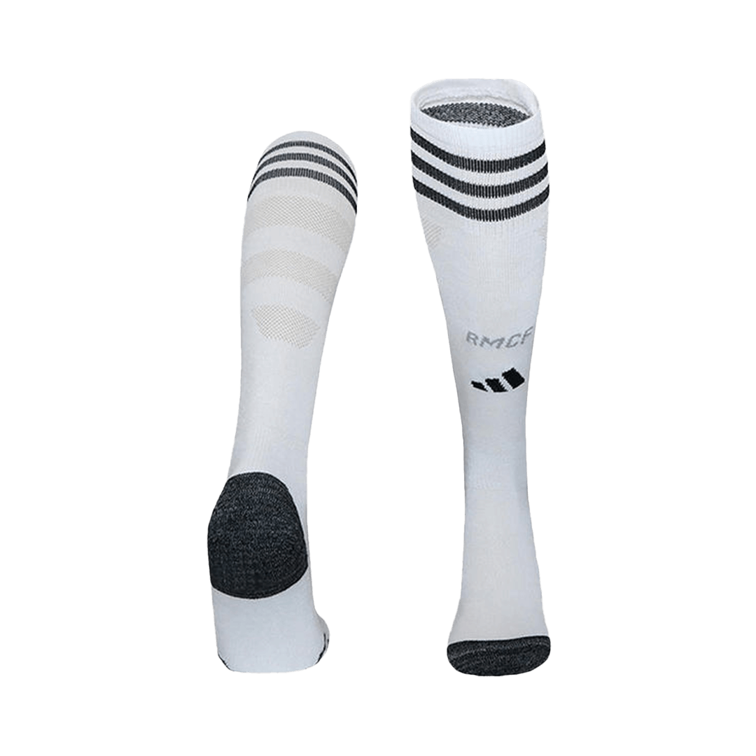 Kids Real Madrid Home Soccer Socks - White 2025/26 — Real Madrid Home 2025/26