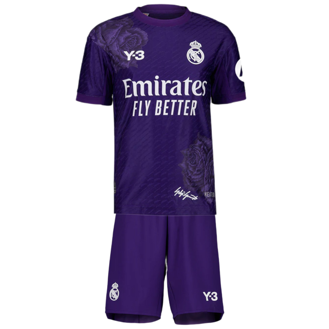 Kids Real Madrid Y-3 Fourth Jersey Kit Purple 2023/24 — Real Madrid Fourth Away 2023/24