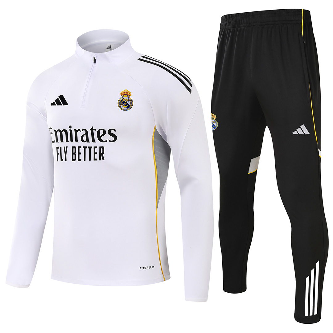 Real Madrid 1/4 Zipper Sweat Kit(Top+Pants) White 2025/26 — Real Madrid Other 2025/26