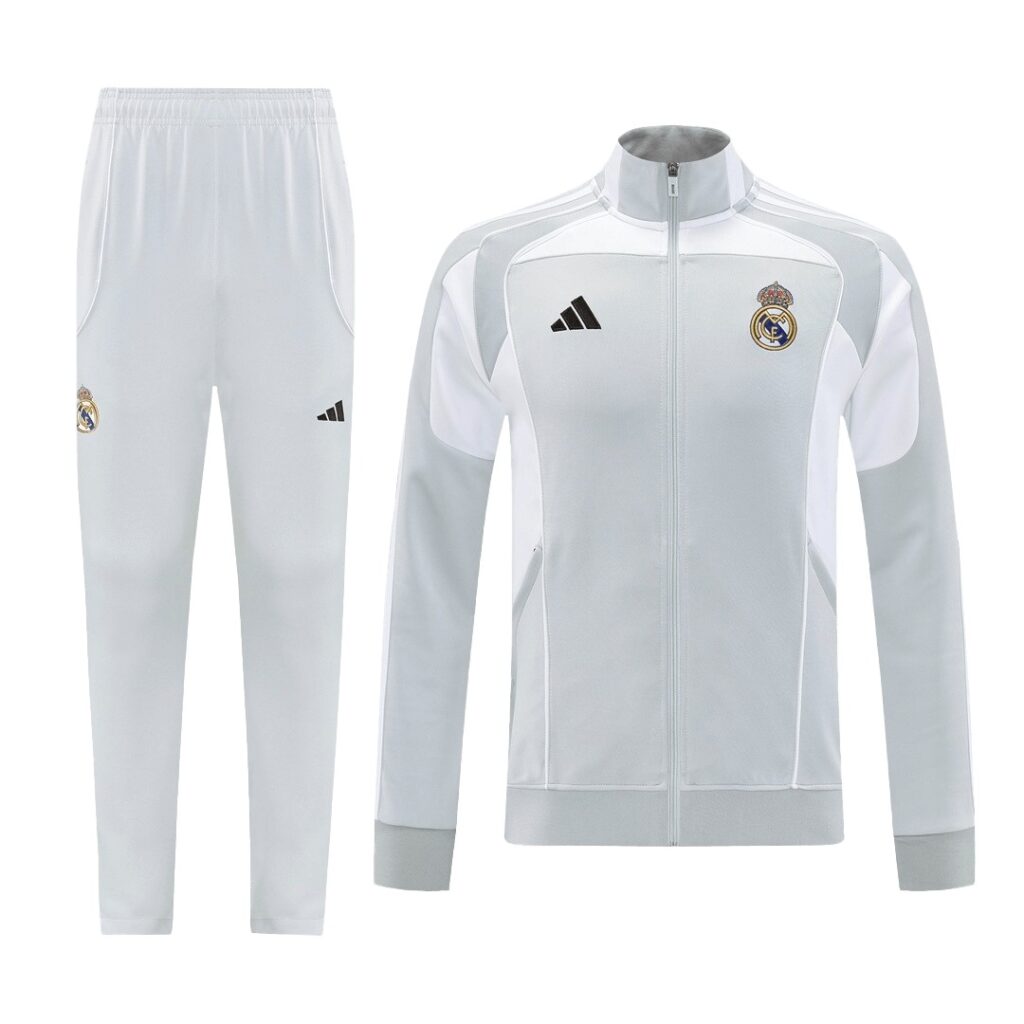 Real Madrid Training Tracksuit Kit(Jacket+Pants) 07 Gray 2025/26 - Cancha Kits