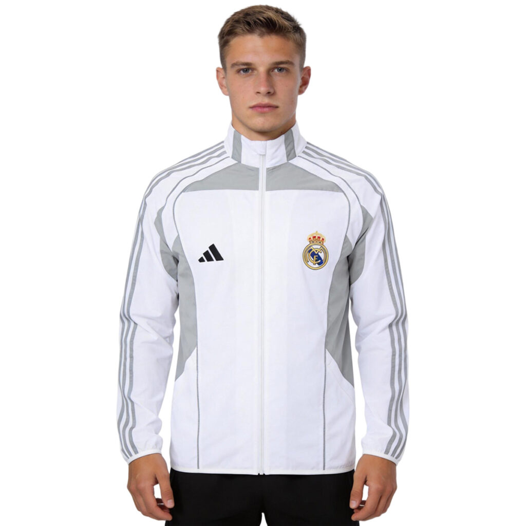 Real Madrid Windbreaker Jacket White 2025/26 - Cancha Kits