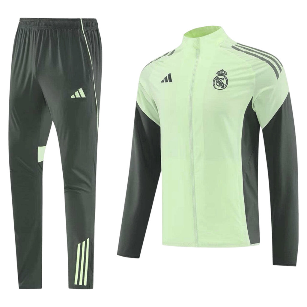 Real Madrid Windbreaker Kit(Jacket+Pants) Green 2025/26 - Cancha Kits