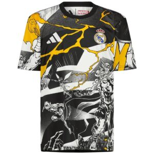 Real Madrid x Marvel Warm Up Shirt 2025/26 White/Black - Cancha Kits