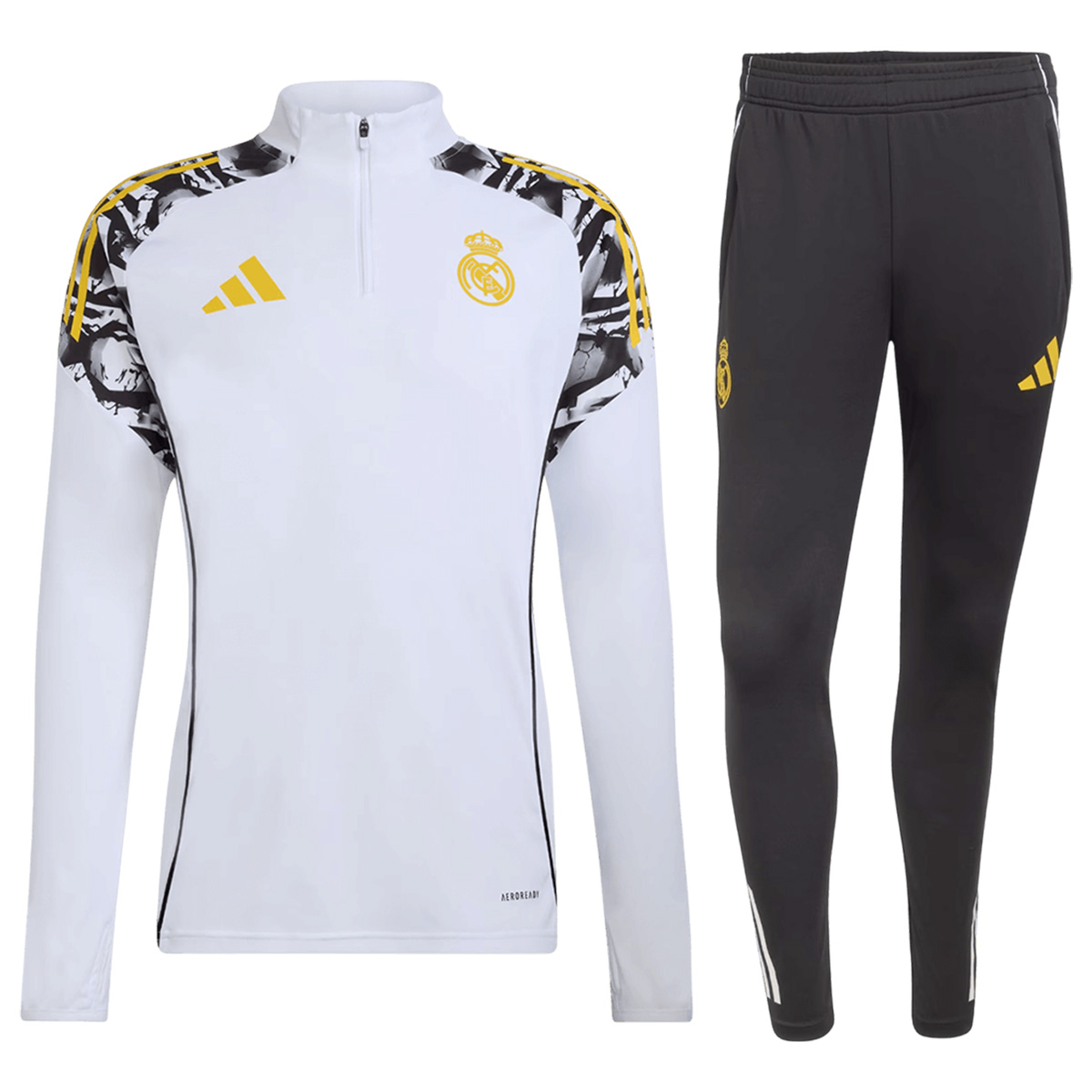 Real Madrid x Marvel Zipper Sweatshirt Kit(Top+Pants) White 2025/26 — Real Madrid Hoodie 2025/26