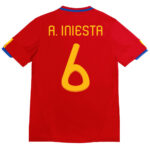 A. INIESTA #6 Retro Spain Home Jersey 2010
